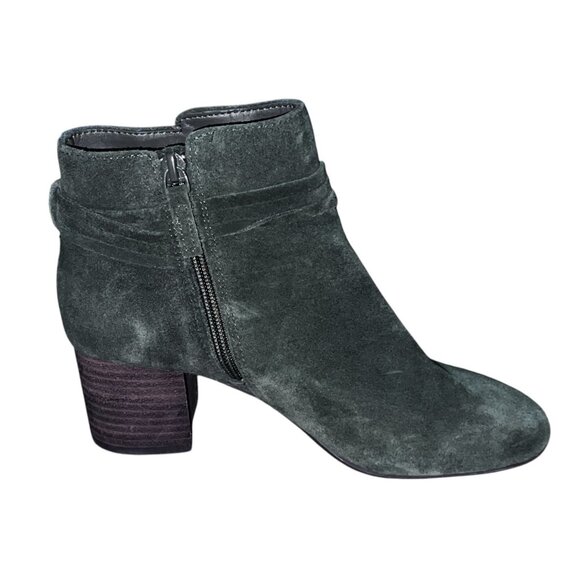 Violet & Red Jenna Ankle Boots With Leather Upper & Stacked Heel Size 6  Green - Picture 11 of 16